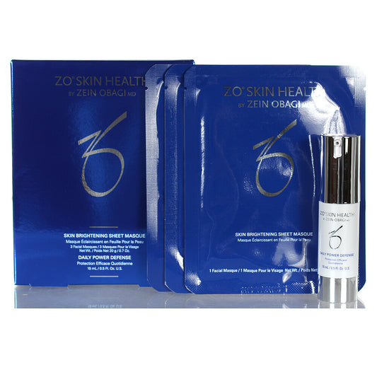 3 ZO Skin Brightening Sheet Masques + Daily Power Defense 15mL (FREE GIFT)